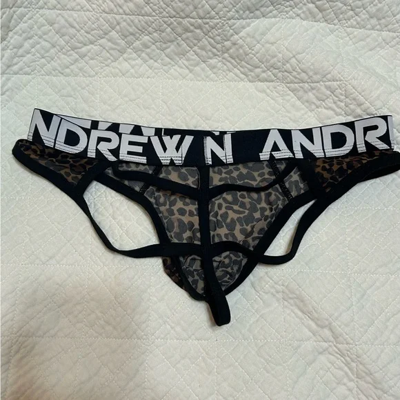 Andrew Christian sheer Leopard Print Brief thong. - Picture 1 of 6